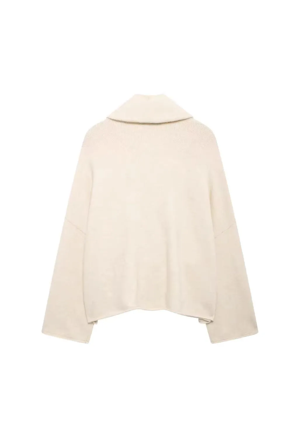 'Roberta' Minimalist Gold-Trimmed Knit Jacket