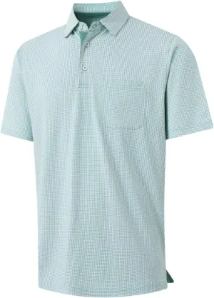 Rouen Mens Golf Shirts Short Sleeve Dry Fit Jacquard Performance Moisture Wicking Casual Pocket Collared Polo Shirts for Men