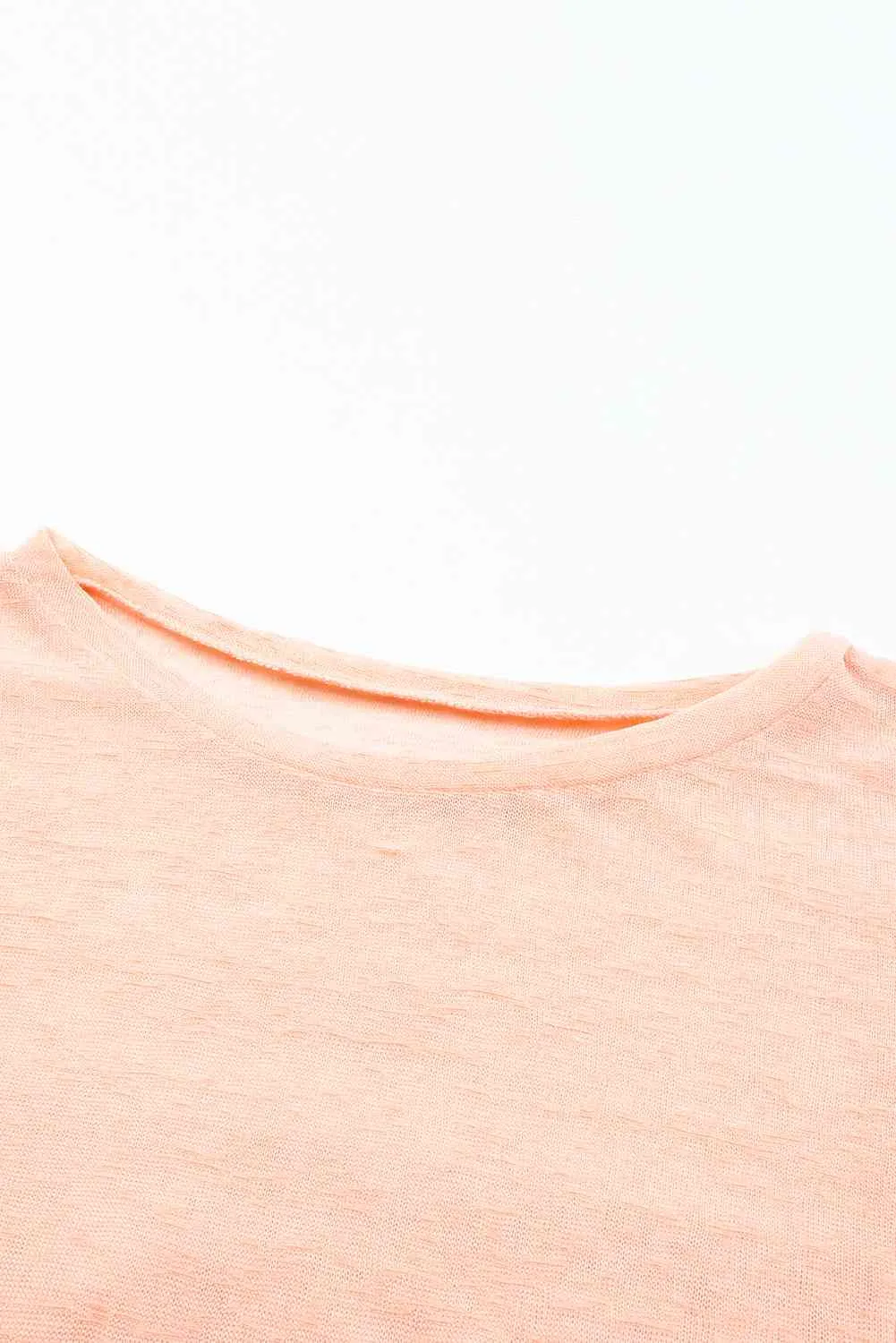 Round Neck Short Sleeve Sheer Cover-Up