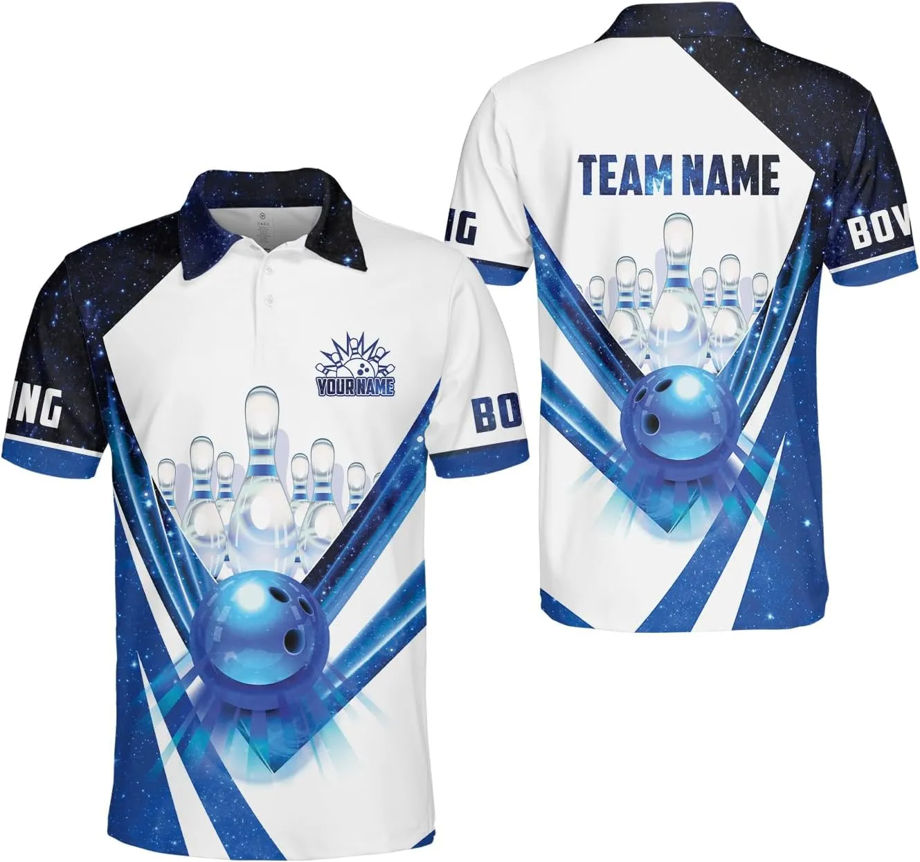 Royal Fight Personalized Bowling Polo Shirts 3D Custom Bowling Polo Shirt Bowling Shirts for Team Gift for Bowling Lover