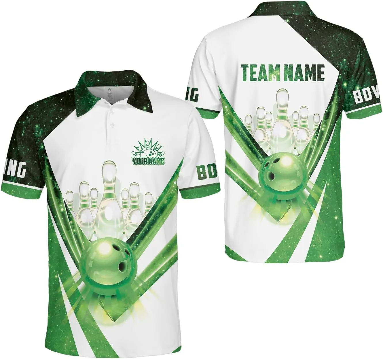 Royal Fight Personalized Bowling Polo Shirts 3D Custom Bowling Polo Shirt Bowling Shirts for Team Gift for Bowling Lover