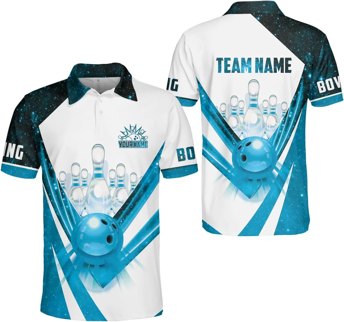 Royal Fight Personalized Bowling Polo Shirts 3D Custom Bowling Polo Shirt Bowling Shirts for Team Gift for Bowling Lover