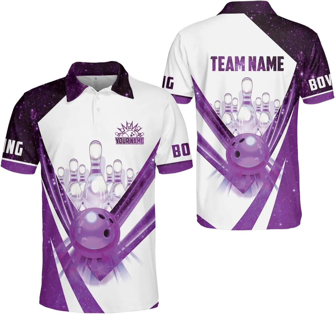 Royal Fight Personalized Bowling Polo Shirts 3D Custom Bowling Polo Shirt Bowling Shirts for Team Gift for Bowling Lover