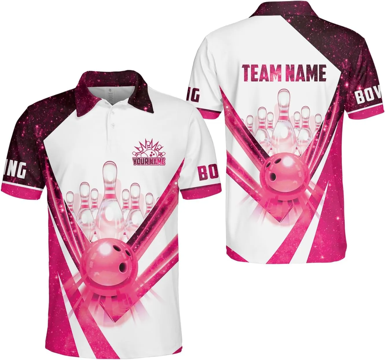 Royal Fight Personalized Bowling Polo Shirts 3D Custom Bowling Polo Shirt Bowling Shirts for Team Gift for Bowling Lover