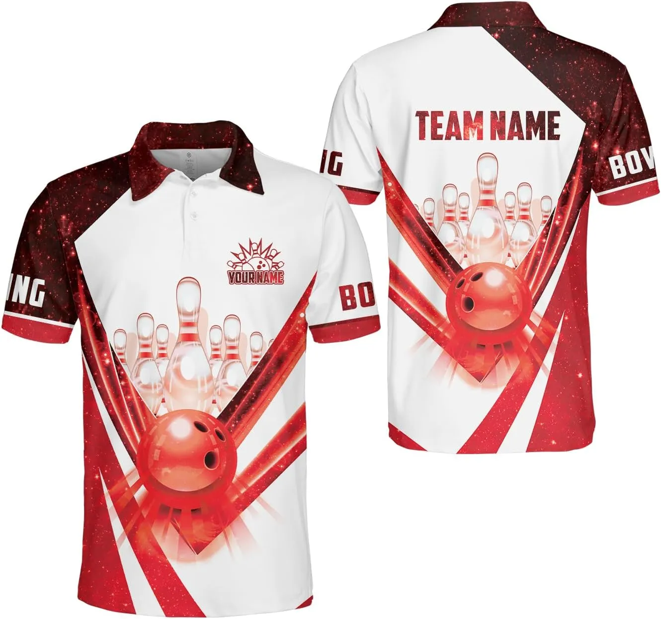 Royal Fight Personalized Bowling Polo Shirts 3D Custom Bowling Polo Shirt Bowling Shirts for Team Gift for Bowling Lover