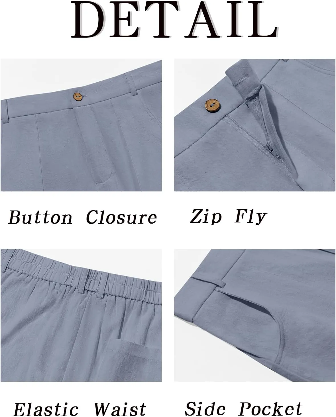 Runcati Mens Casual Cotton Pants Loose Fit Lightweight Elastic Waist Pants Baggy Wide Leg Summer Beach Yoga Linen Trousers