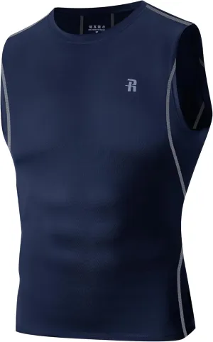 Runhit Sleeveless Compression Shirt Men Tank Top Athletic Muscle Shirts for Men