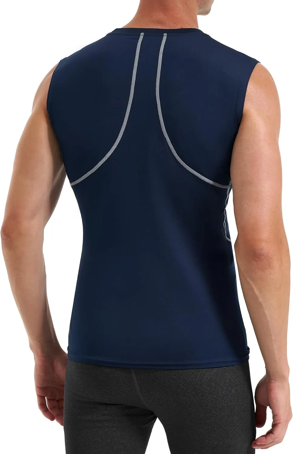 Runhit Sleeveless Compression Shirt Men Tank Top Athletic Muscle Shirts for Men
