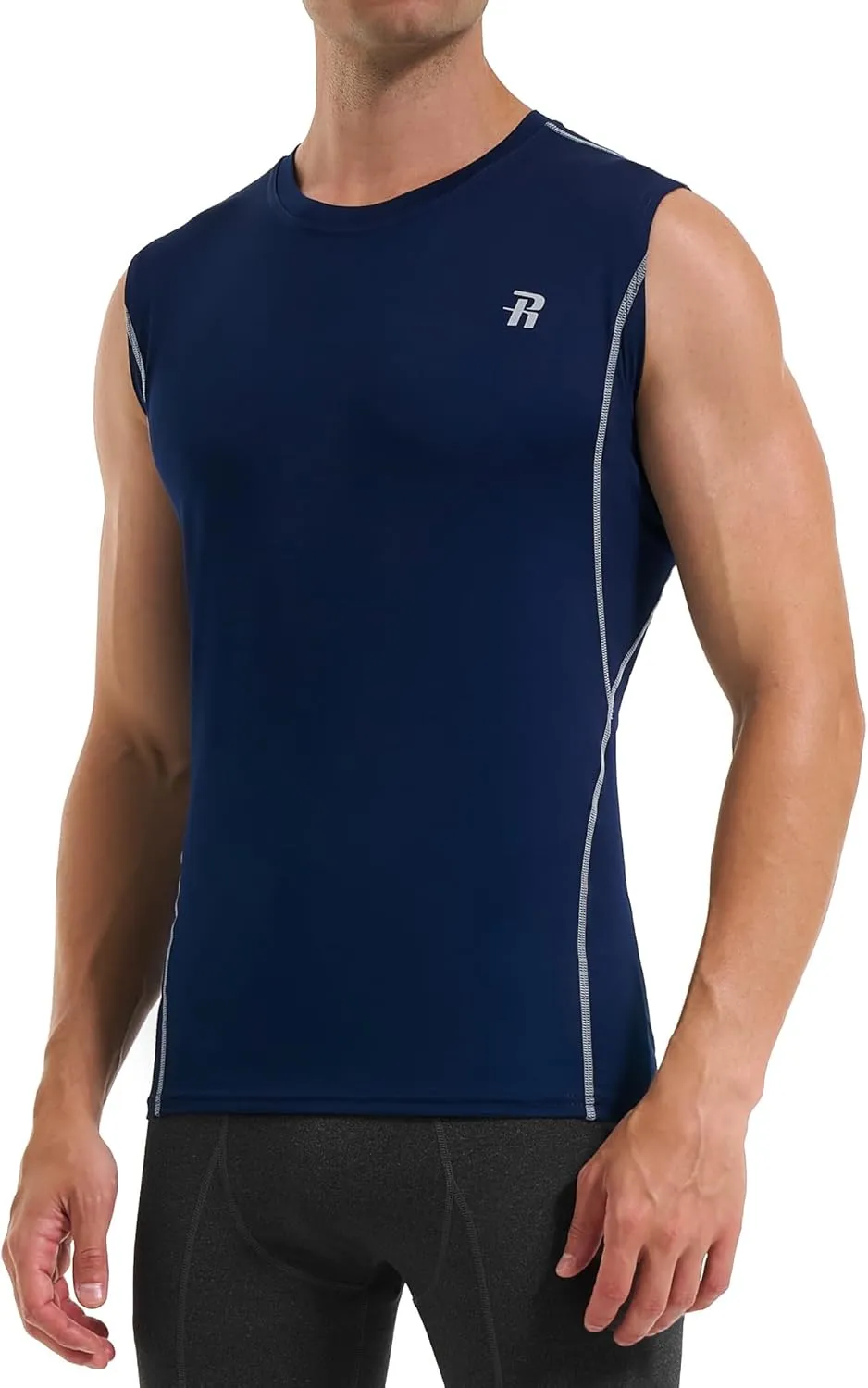 Runhit Sleeveless Compression Shirt Men Tank Top Athletic Muscle Shirts for Men