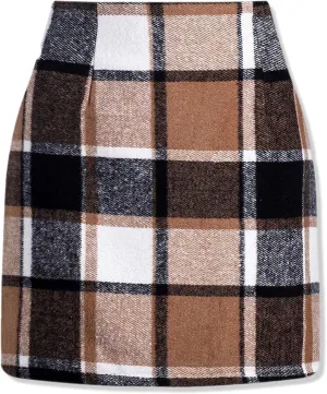 SANGTREE Women's High Waist Skirt Bodycon Pencil Wool Mini Skirts