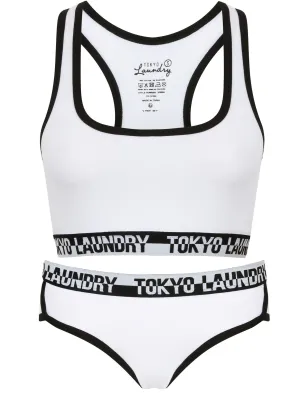 Sassi Sports Bra and Briefs Set in Optic White - Tokyo Laundry