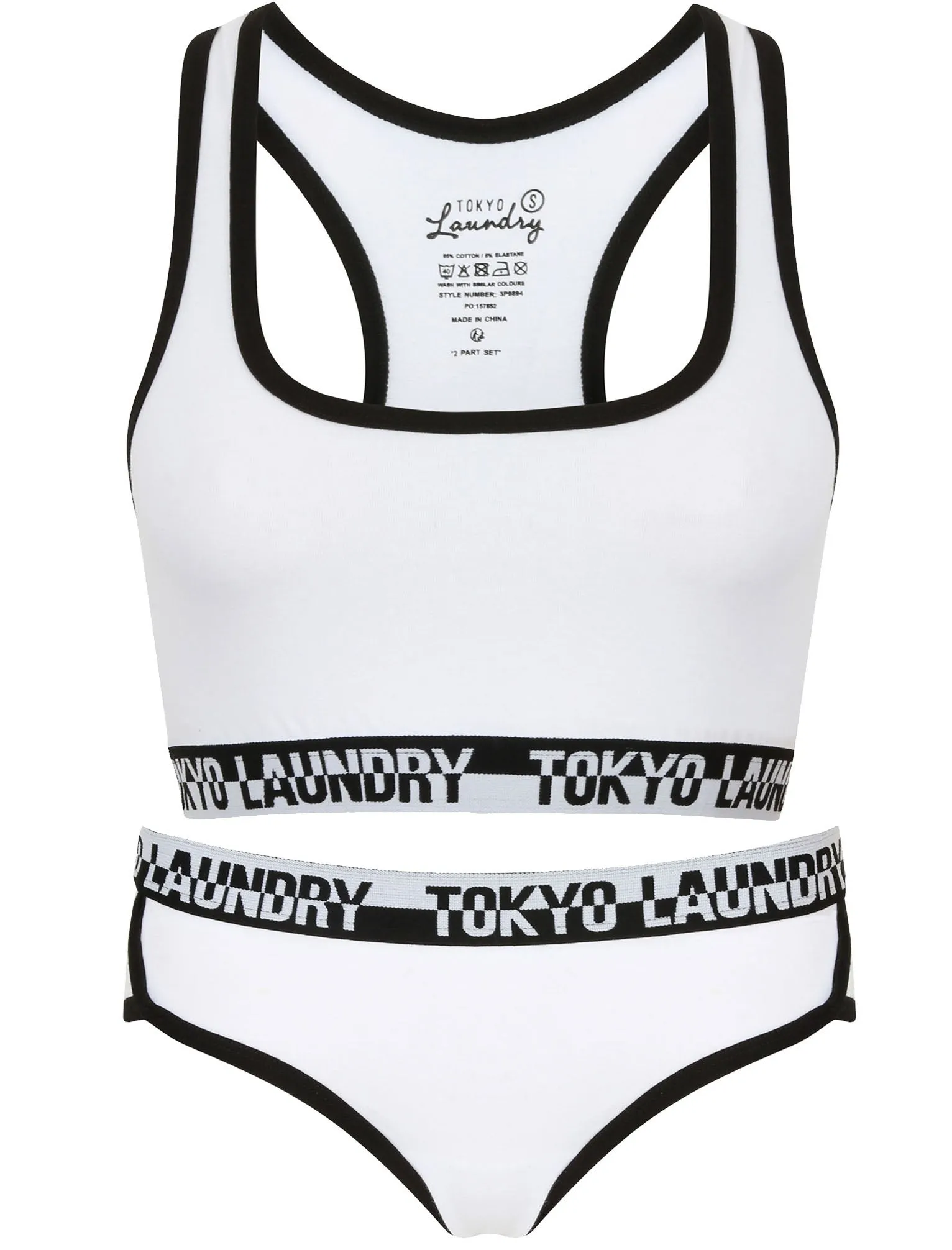 Sassi Sports Bra and Briefs Set in Optic White - Tokyo Laundry