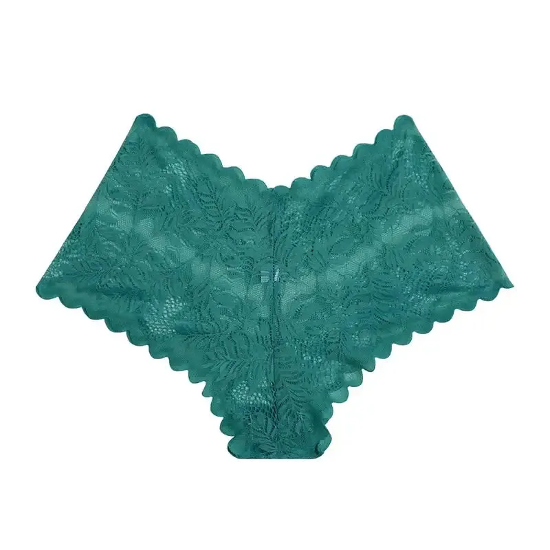 Sexy Mesh Lace Low Rise Boyshort Briefs - Womens Hollow Out See-Through Lingerie
