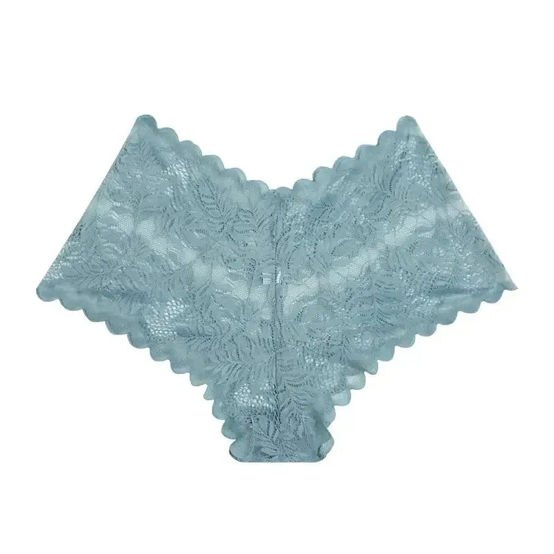 Sexy Mesh Lace Low Rise Boyshort Briefs - Womens Hollow Out See-Through Lingerie