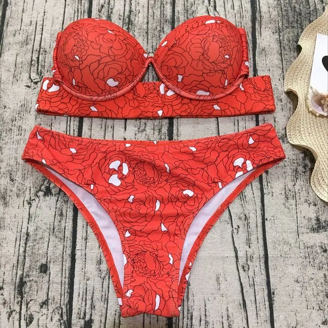 Sexy Swimsuit Bikini Set Push Up Underwire Shell Padded