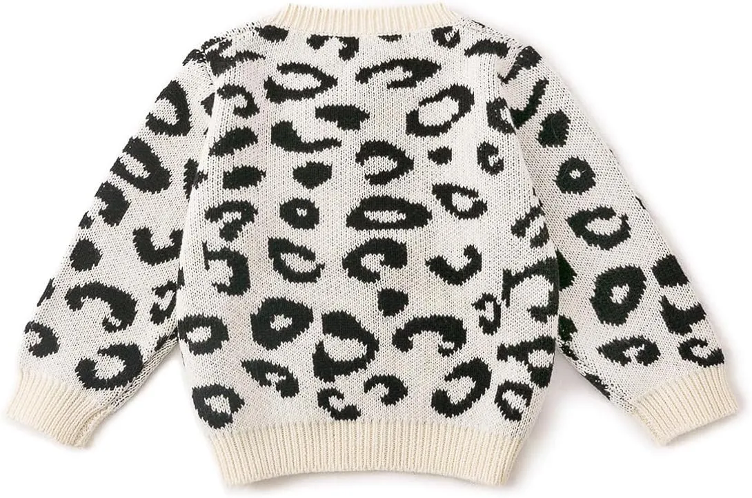 Simplee kids Baby Sweater Animal Leopard Printed Baby Cardigan for Autumn Fall