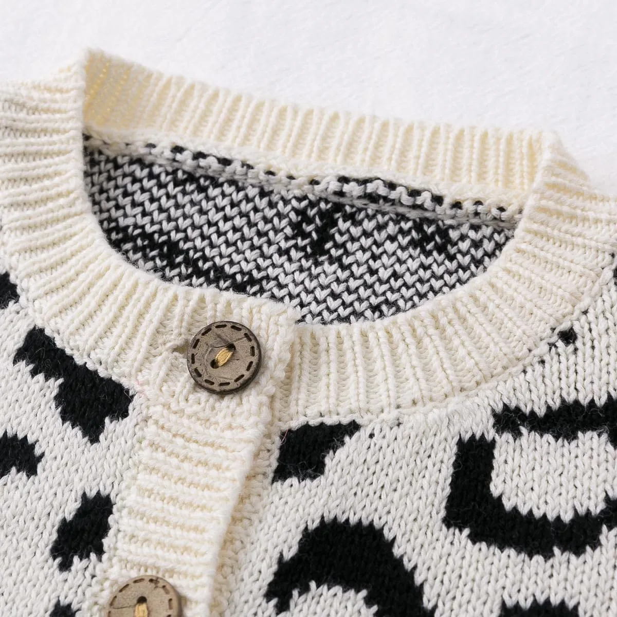 Simplee kids Baby Sweater Animal Leopard Printed Baby Cardigan for Autumn Fall