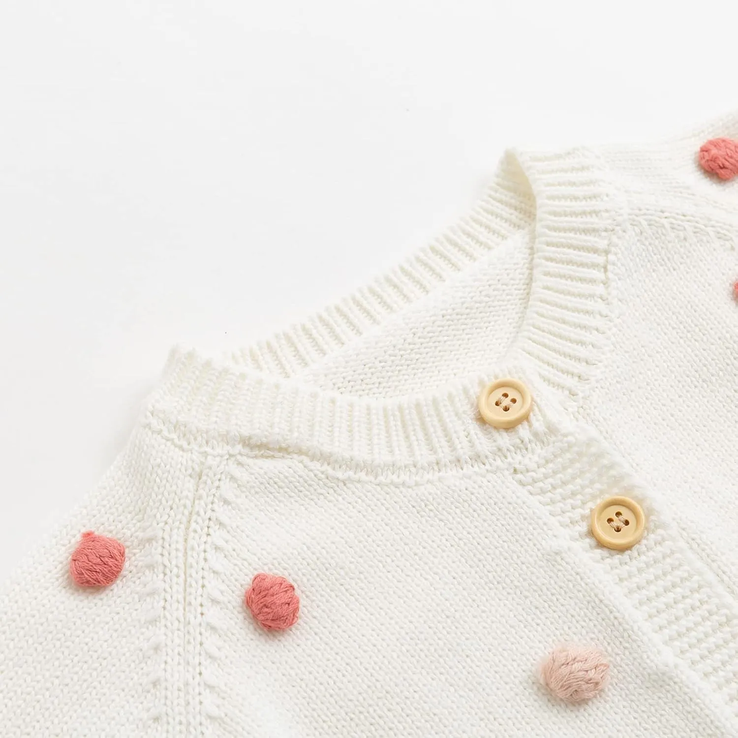 Simplee kids Baby Sweater Cardigan Jacquard Cable-Knit Spring Coat Long Sleeve Cardigan for Baby Girl