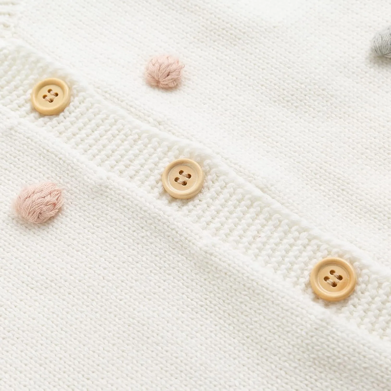 Simplee kids Baby Sweater Cardigan Jacquard Cable-Knit Spring Coat Long Sleeve Cardigan for Baby Girl