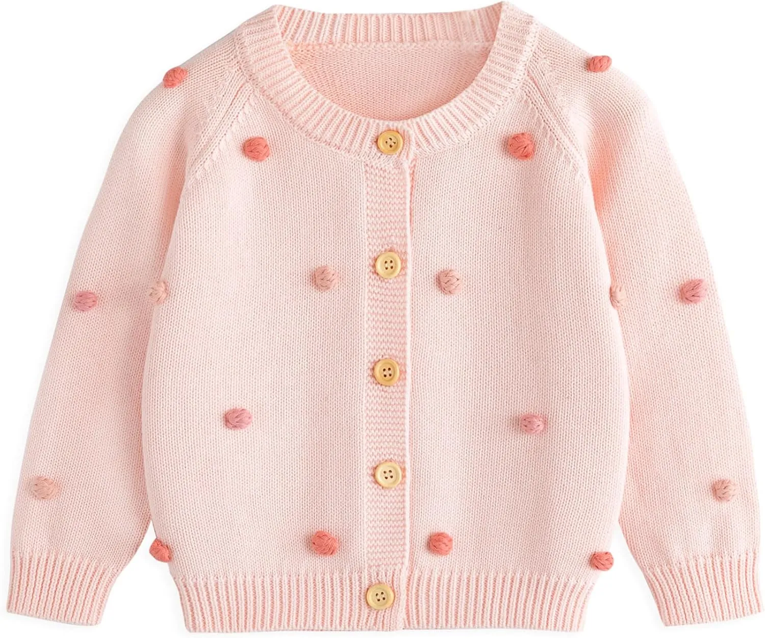 Simplee kids Baby Sweater Cardigan Jacquard Cable-Knit Spring Coat Long Sleeve Cardigan for Baby Girl