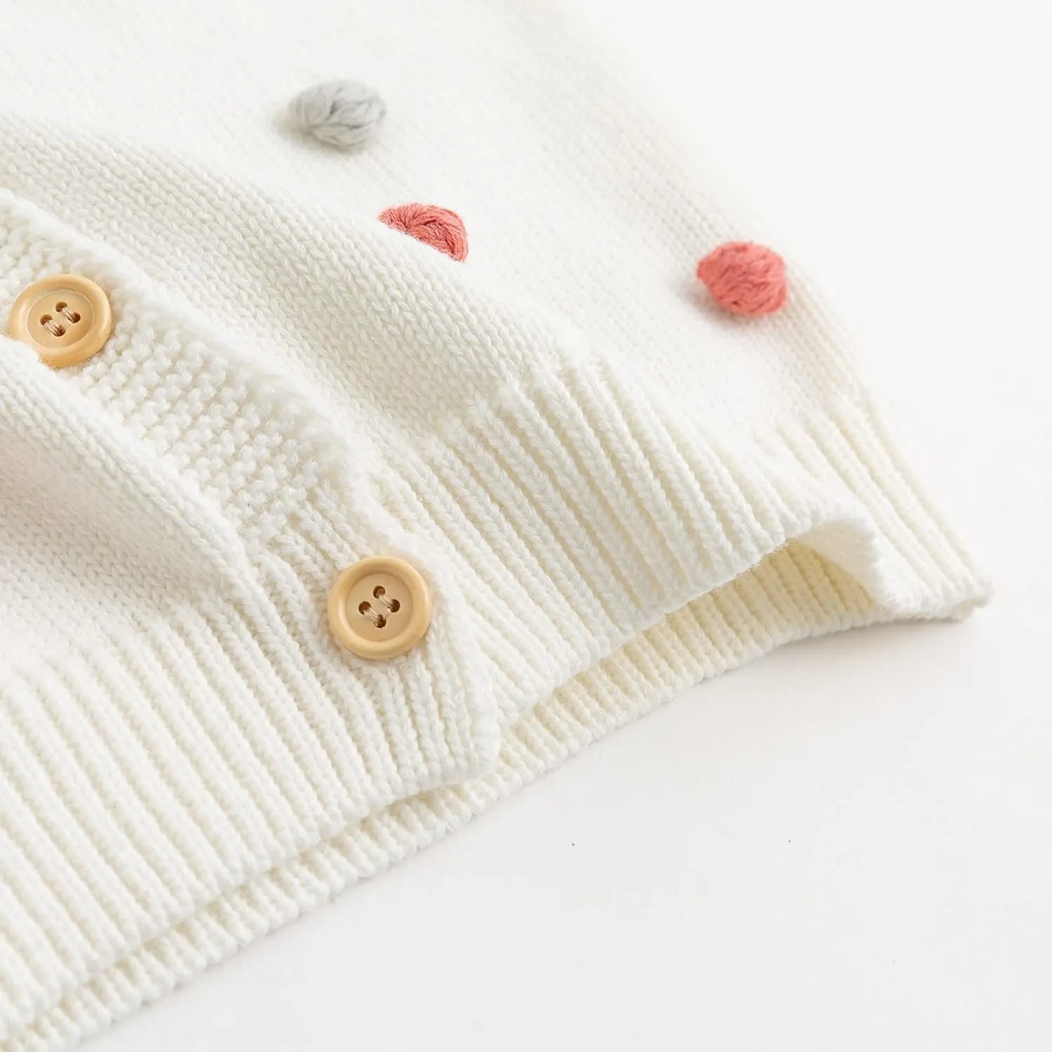 Simplee kids Baby Sweater Cardigan Jacquard Cable-Knit Spring Coat Long Sleeve Cardigan for Baby Girl