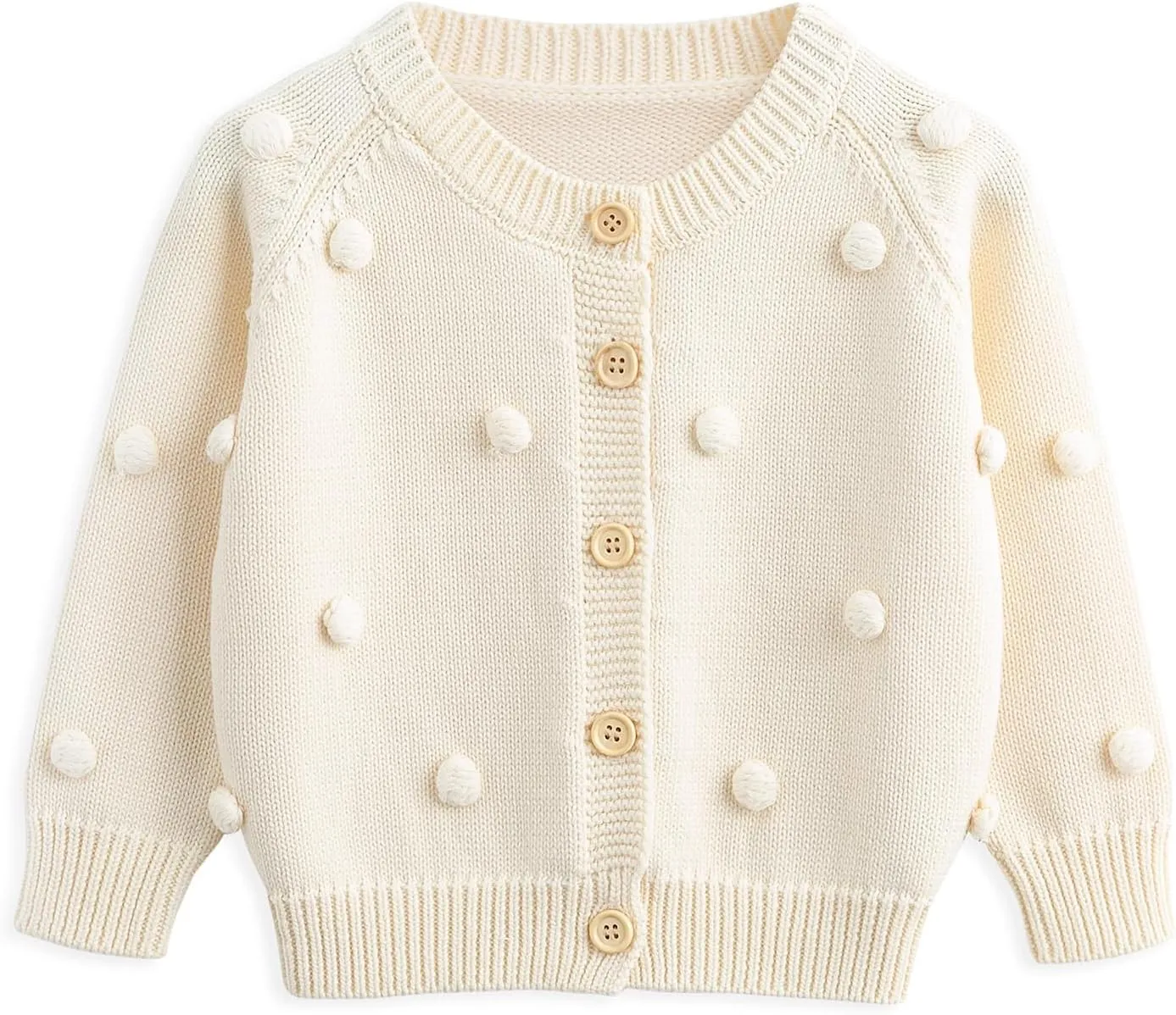Simplee kids Baby Sweater Cardigan Jacquard Cable-Knit Spring Coat Long Sleeve Cardigan for Baby Girl
