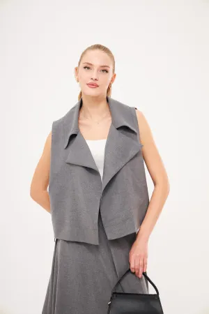 Sleeveless Open-Front Vest