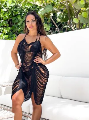 Slinky Black Cover-up Dress