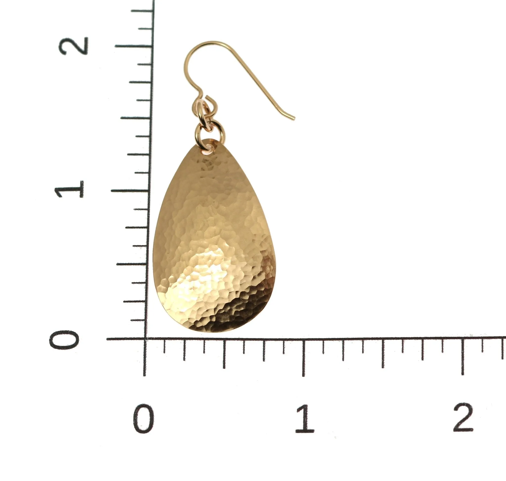 Small Hammered Bronze Teardrop Earrings