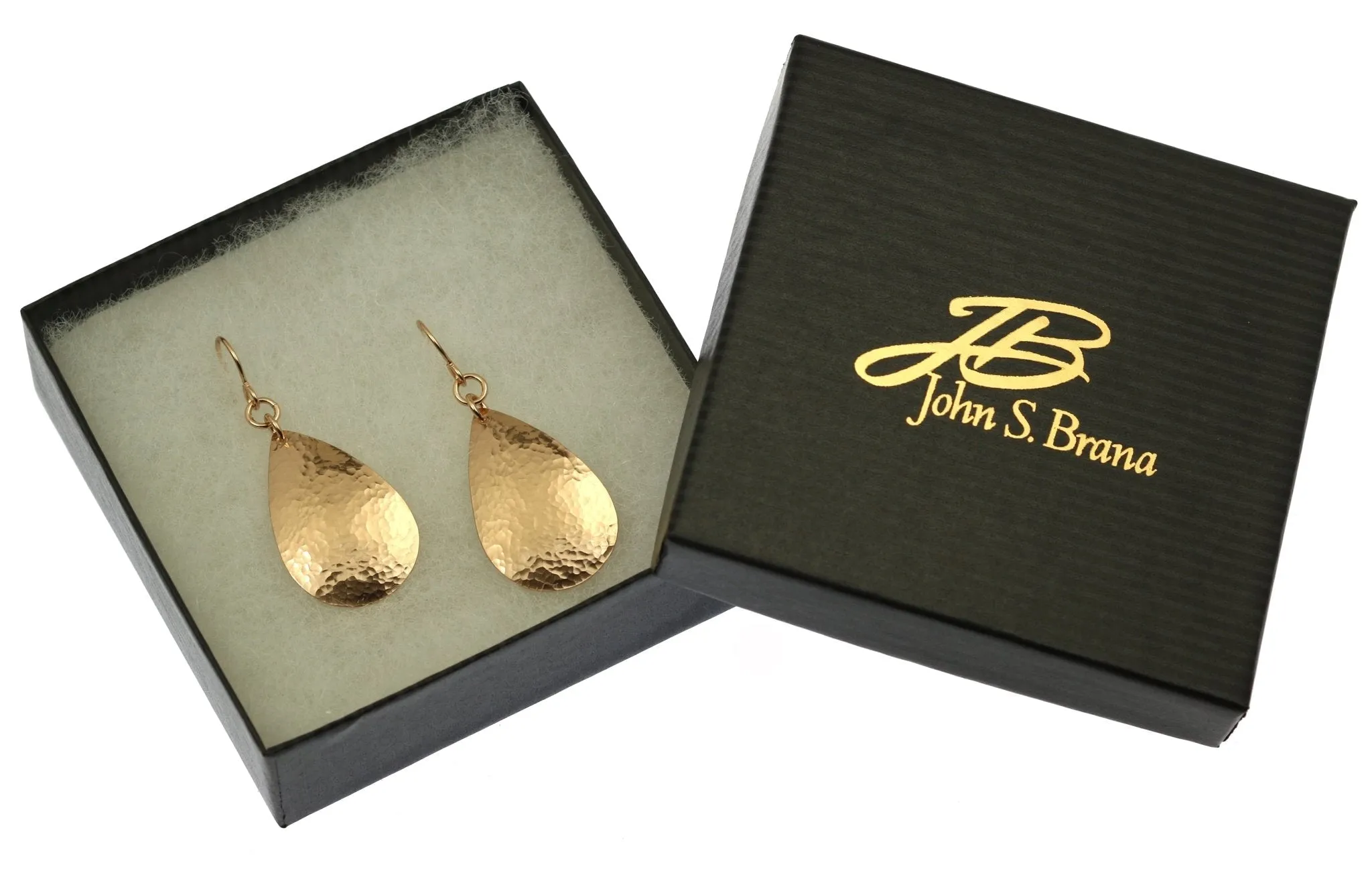 Small Hammered Bronze Teardrop Earrings