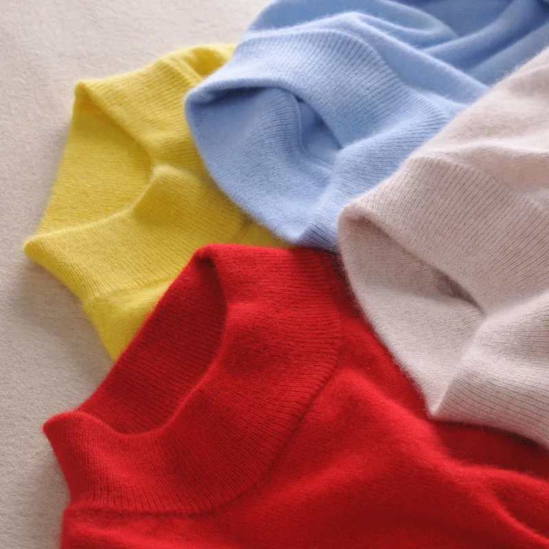 Solid Colored Half-Height Collar Sweater Women Minimalist Matching Short Pullover Long Sleeved Outerwear