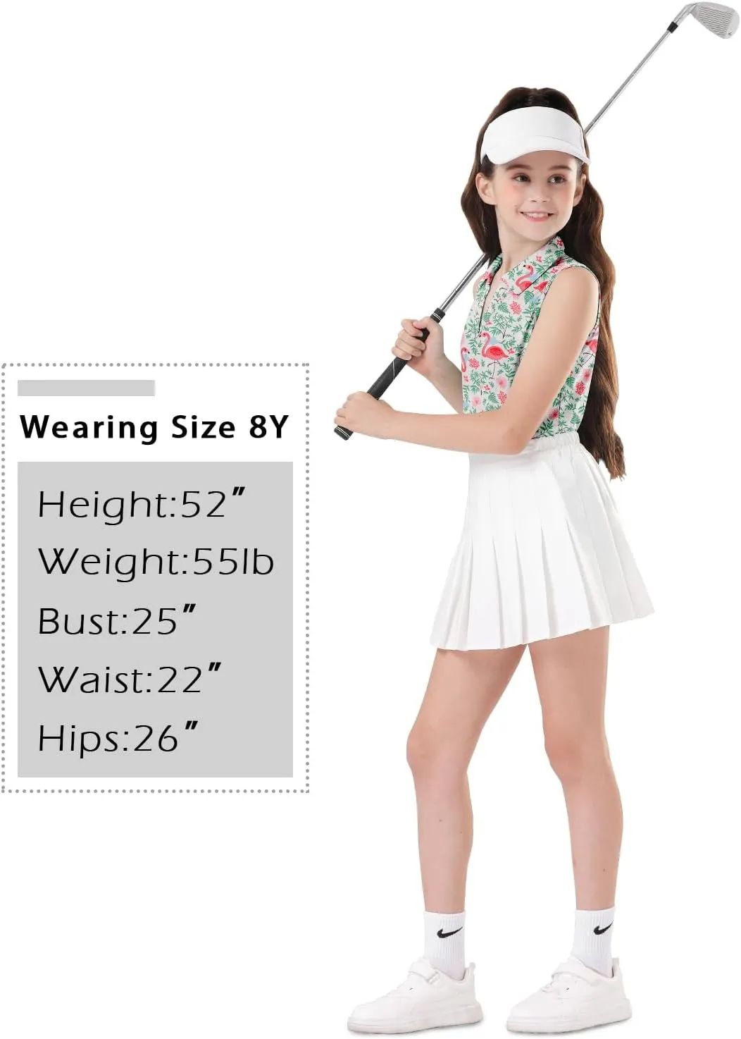 Soneven Girls' Sleeveless Polo Shirts V Neck Golf Tennis T-Shirts Collared Tank Tops for 5-14 Years