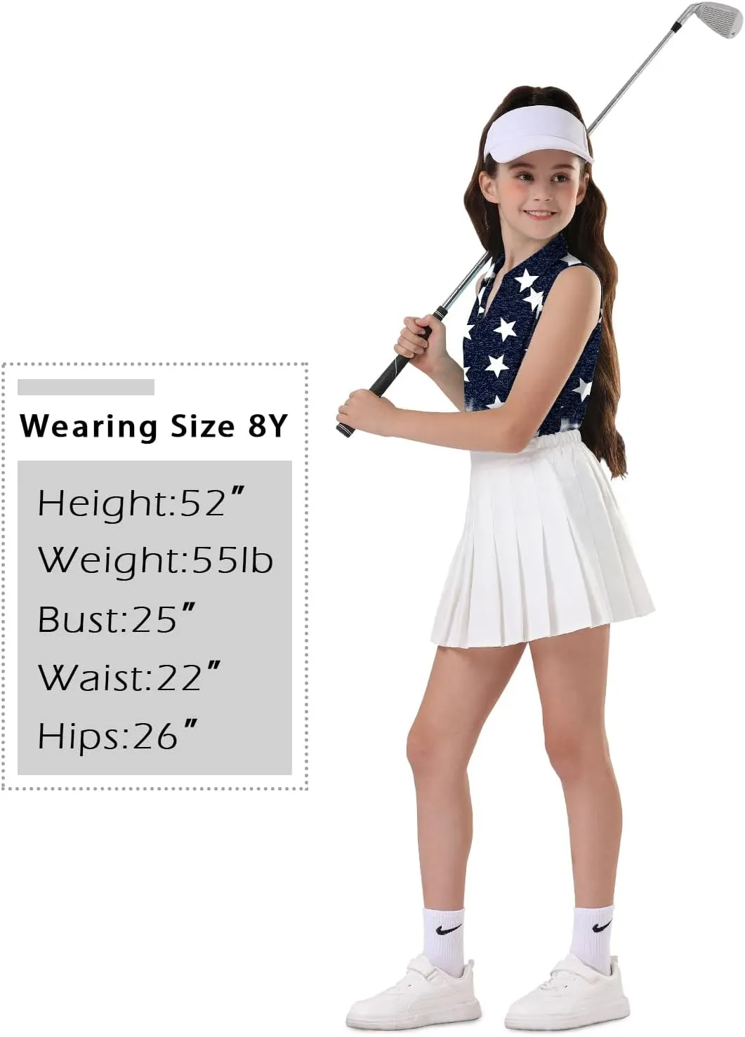 Soneven Girls' Sleeveless Polo Shirts V Neck Golf Tennis T-Shirts Collared Tank Tops for 5-14 Years