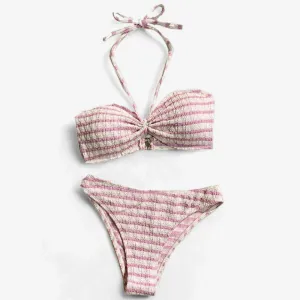 Striped Bliss Bandeau Bikini Set