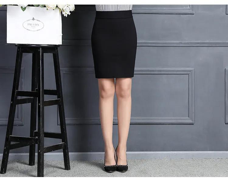 Suits Formal High Waist OL Uniform Hip Flattering Skirt Black Women Skirt