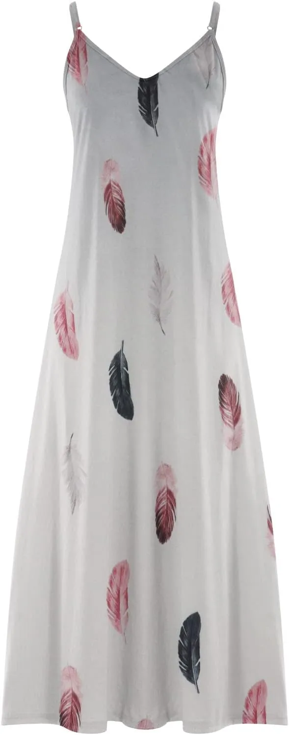 Summer Dresses for Womens 2024 Trendy Flowy V Neck Sleeveless Maxi Dress Casual Loose Fit Dress Long Beach Sundress
