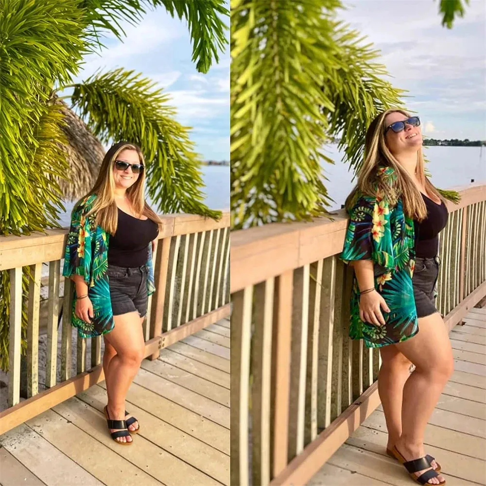 Sunset and Swim Flowy Kimono Cardigan Strandüberzug