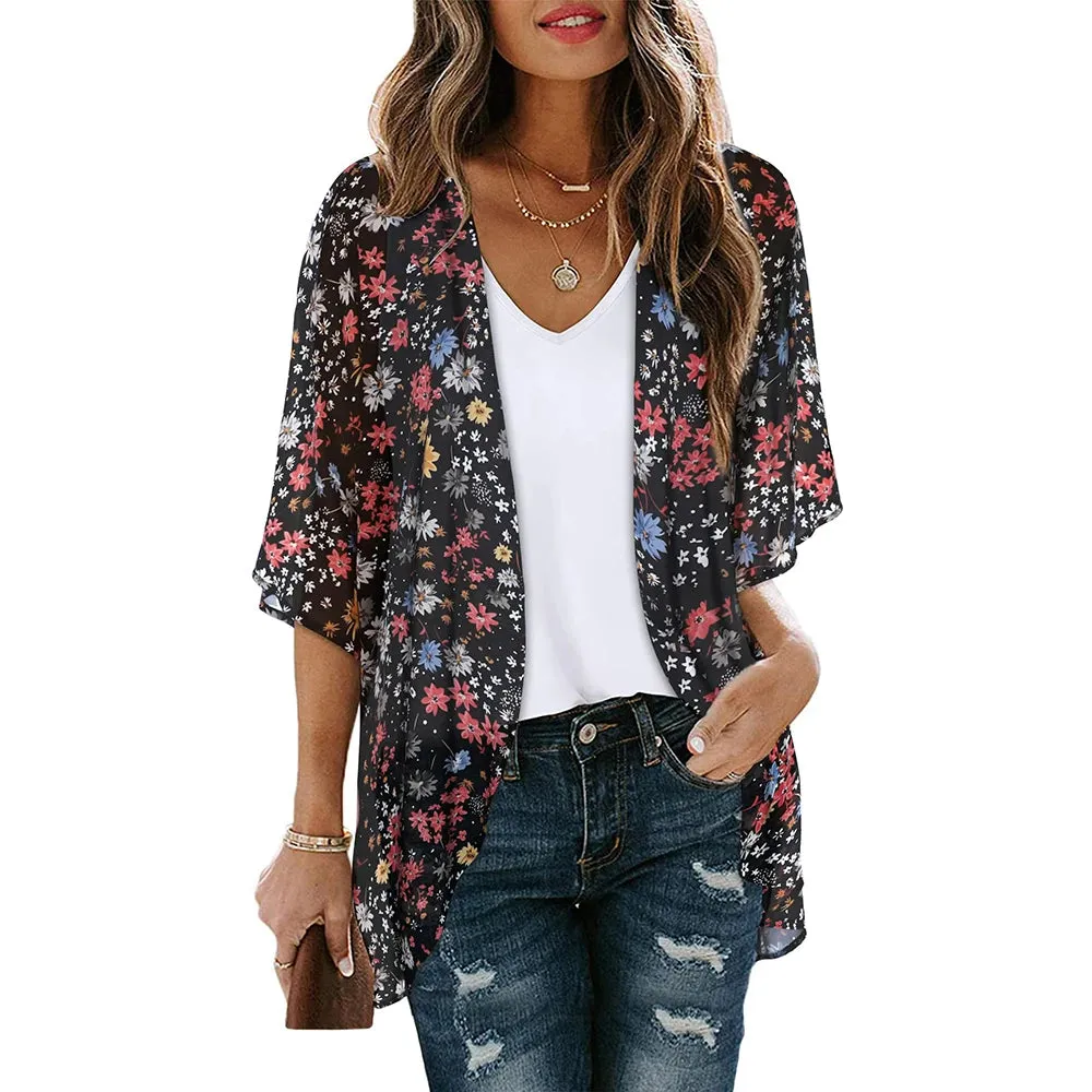 Sunset and Swim Flowy Kimono Cardigan Strandüberzug