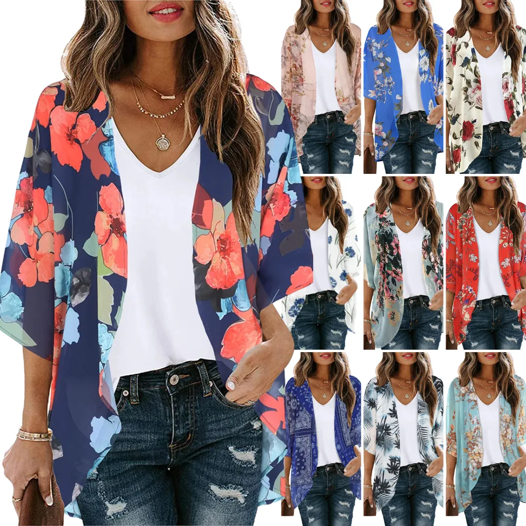 Sunset and Swim Flowy Kimono Cardigan Strandüberzug