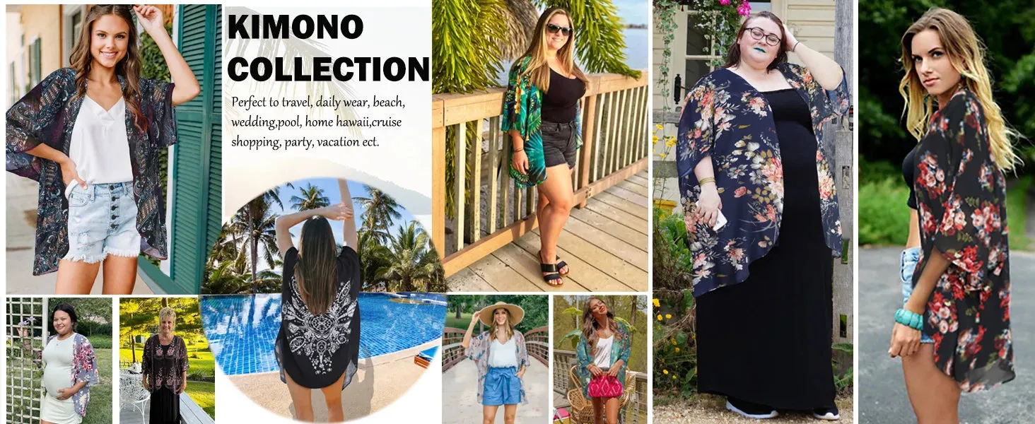 Sunset and Swim Flowy Kimono Cardigan Strandüberzug
