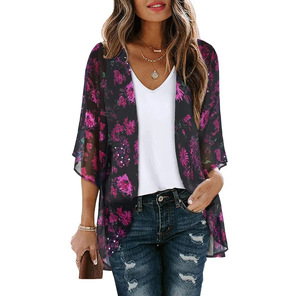 Sunset and Swim Flowy Kimono Cardigan Strandüberzug