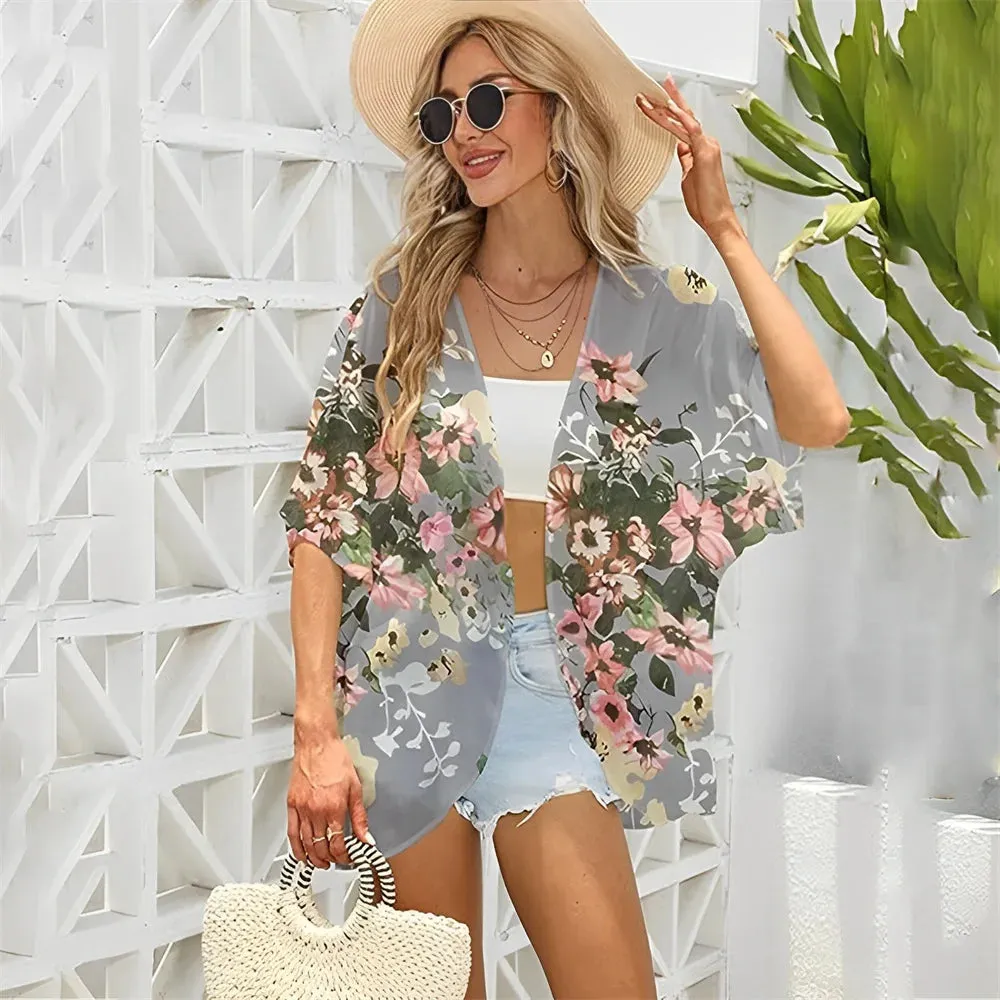 Sunset and Swim Flowy Kimono Cardigan Strandüberzug