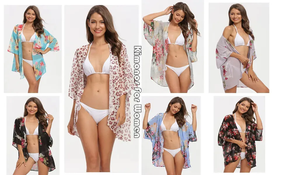 Sunset and Swim Flowy Kimono Cardigan Strandüberzug