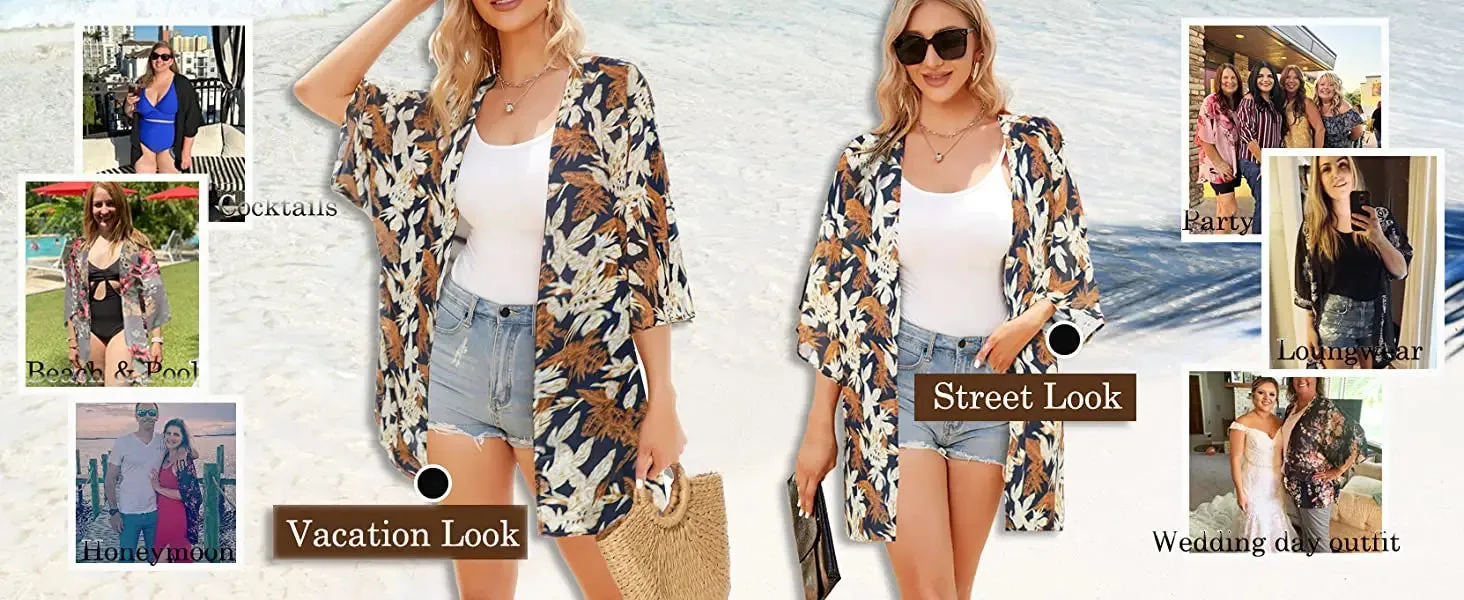 Sunset and Swim Flowy Kimono Cardigan Strandüberzug