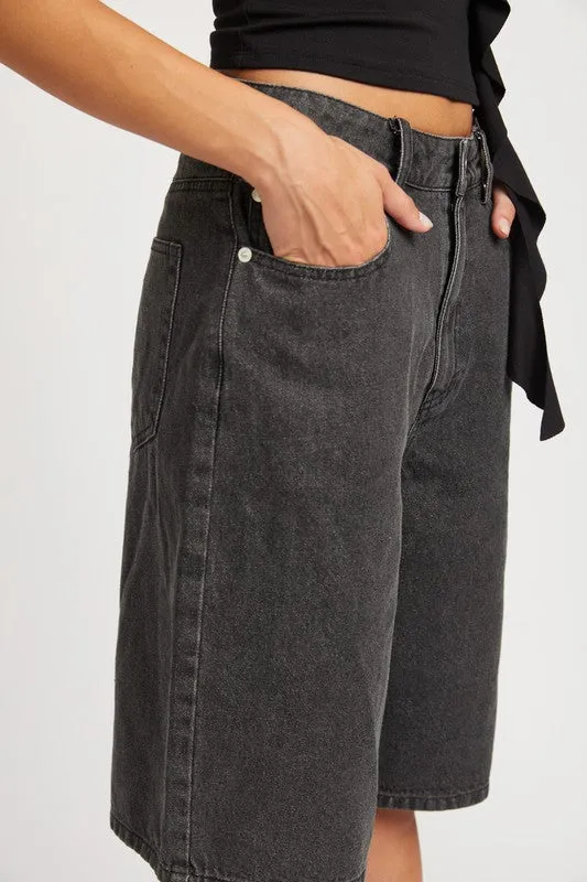 TEEK - Black Denim Bermuda Shorts