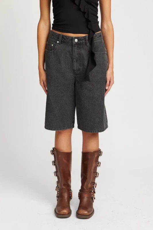 TEEK - Black Denim Bermuda Shorts