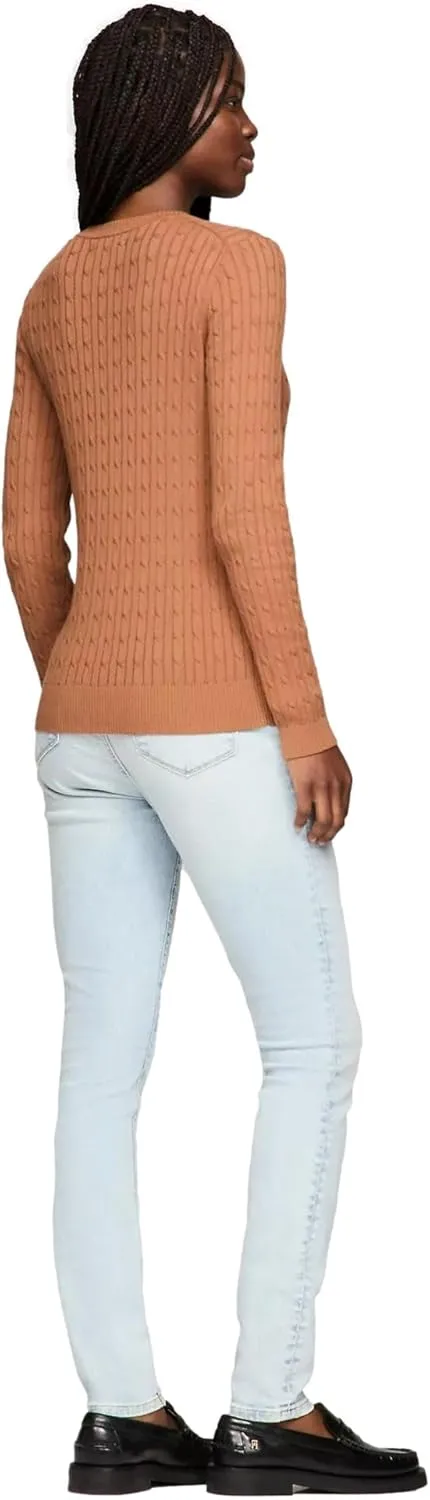 Tommy Hilfiger Women's Flag Logo Crewneck Cable Kint Sweaters Collection 2025