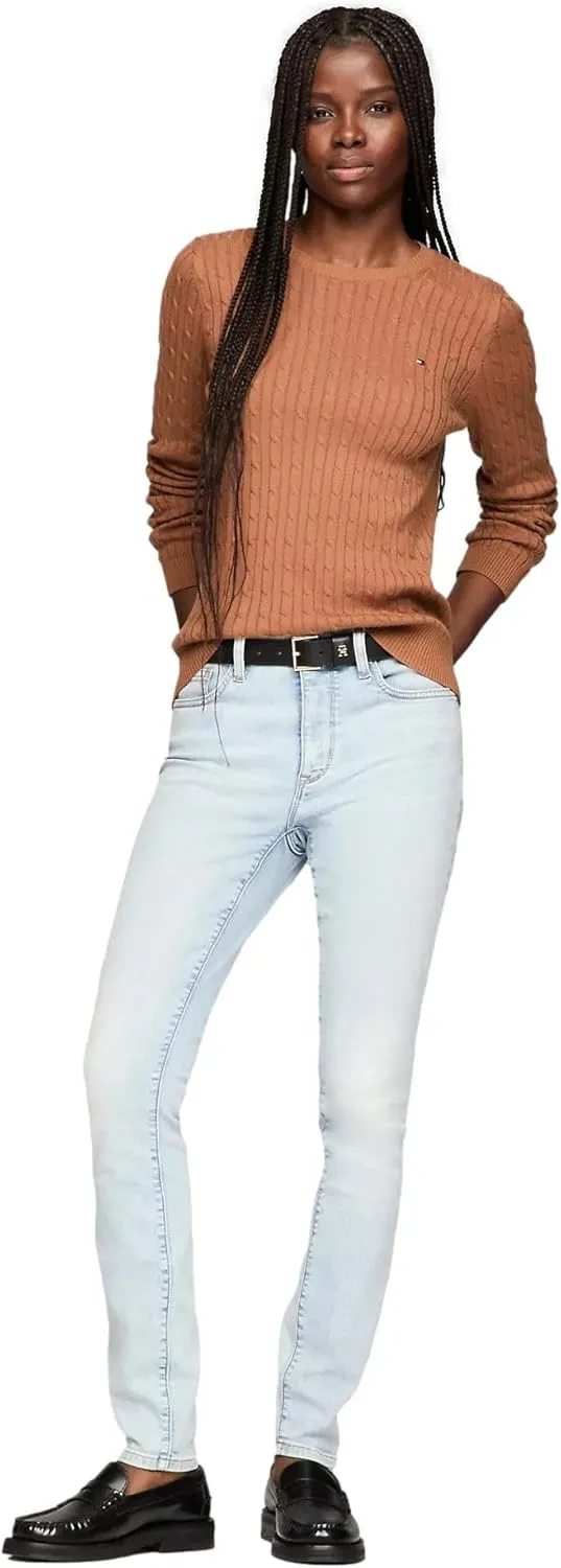 Tommy Hilfiger Women's Flag Logo Crewneck Cable Kint Sweaters Collection 2025
