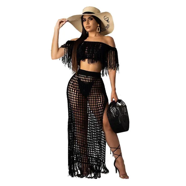 Two Piece Knitted Skirt Set