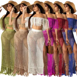 Two Piece Knitted Skirt Set